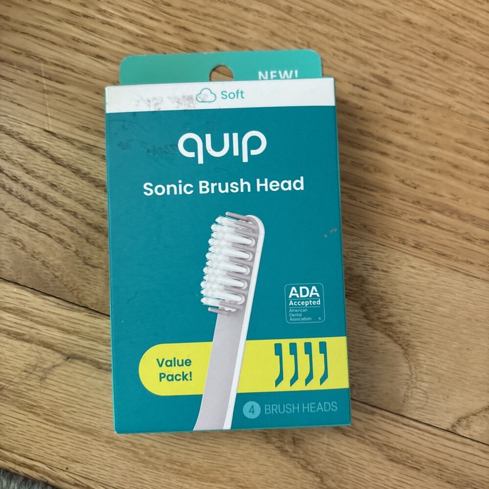 New Quip Sonic Toothbrush Head Refills w/ Tongue Scraper 3 of 4 Soft *missing 1